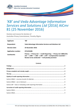 `KB` and Veda Advantage Information Services and Solutions Ltd