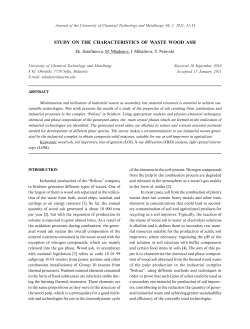 STUDY ON THE CHARACTERISTICS OF WASTE WOOD ASH