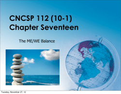 CNCSP 112 (10-1) Chapter Seventeen