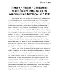 Hitler`s &ldquo;Russian&rdquo; Connection - UCLA Division of Social Sciences