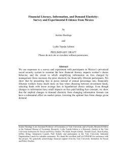 Financial Literacy, Information, and Demand