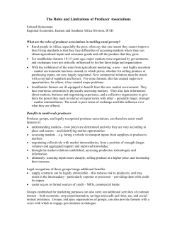 The Roles and Limitations of Producer Associations