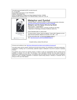 Metaphor and Symbol - UCSD Cognitive Science