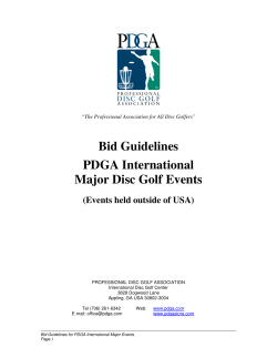 PDGA International Major Event Bid Guidelines