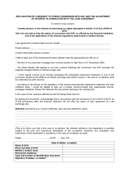 DECLARATION OF A REQUEST TO FORGO CONVERSION