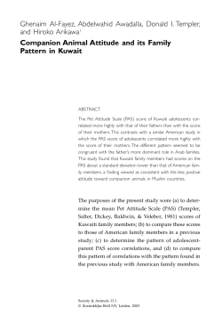 Companion Animal Attitude and its Family Pattern in Kuwait