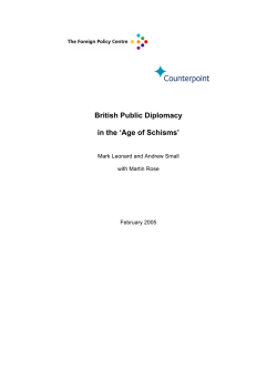 British Public Diplomacy in the `Age of Schisms`
