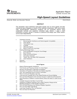 High Speed Layout Guidelines