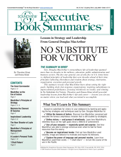 No Substitute For Victory