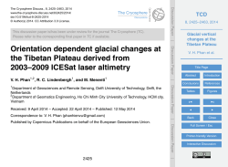 Glacial vertical changes at the Tibetan Plateau