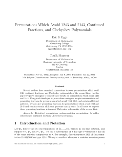 Permutations Which Avoid 1243 and 2143, Continued Fractions