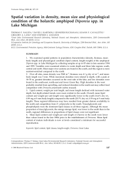Spatial variation in density, mean size and physiological condition of