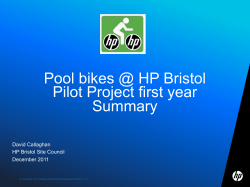 Pool bikes @ HP Bristol Pilot Project first year Summary