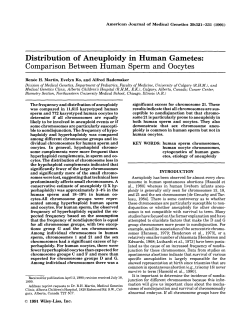 Distribution of aneuploidy in human gametes