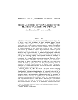 the role and uses of technologies for the teaching of - CIMM