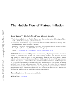 The Hubble Flow of Plateau Inflation