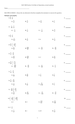 MAT 0002 Section 3.6 (Order of Operations, mixed numbers