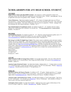 Scholarships/Contests for underclassmen October 2016