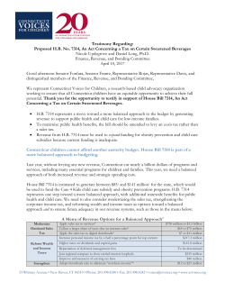 Testimony Regarding: Proposed HB No. 7314, An Act Concerning a