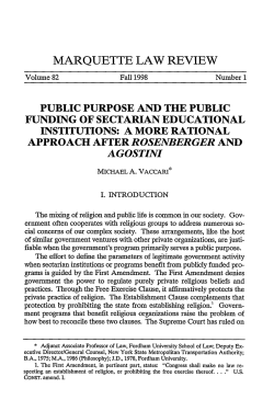 Public Purpose and the Public Funding of Sectarian Educational