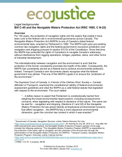 Legal backgrounder Bill C-45 and the Navigable Waters