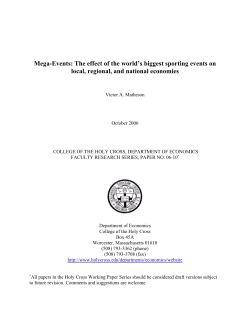 Mega-Events: The effect of the world`s biggest sporting events on