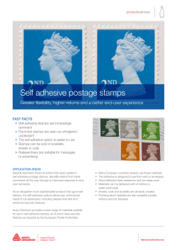 Self adhesive postage stamps