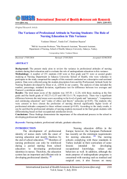 The Variance of Professional Attitude in Nursing Students