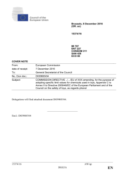 15374/16 AW/ap DGG3A Delegations will find attached document