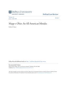 Mapp v. Ohio: An All-American Mistake - Via Sapientiae