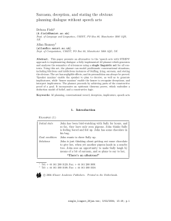 Sarcasm, deception, and stating the obvious: planning