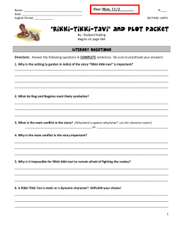 “Rikki-tikki-tavi” and Plot packet