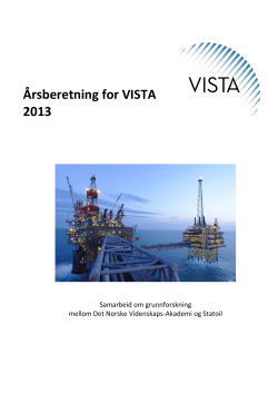 &Aring;rsberetning for VISTA 2013