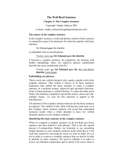 The Complex Sentence - English Grammar Tutor
