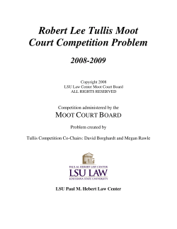 Robert Lee Tullis Moot Court Competition Problem