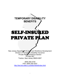SELF-INSURED PRIVATE PLAN - New Jersey Department of Labor