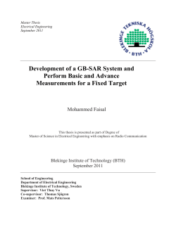 Development of a GB-SAR System and Perform Basic and