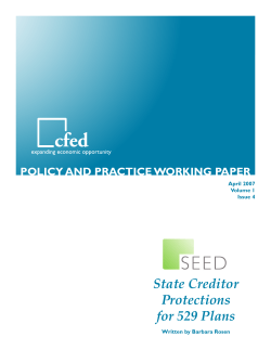 State Creditor Protections for 529 Plans