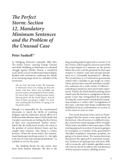 The Perfect Storm: Section 12, Mandatory Minimum Sentences and the