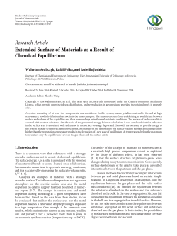 Extended Surface of Materials as a Result of Chemical Equilibrium