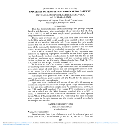 UNIVERSITY OF PENNSYLVANIA RADIOCARBON DATES XXI