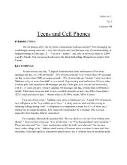 Teens and Cell Phones