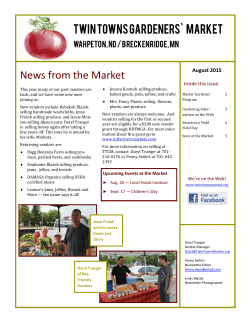 August - Twin Towns Gardeners` Market