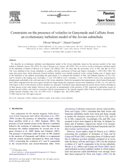 Constraints on the presence of volatiles in Ganymede and