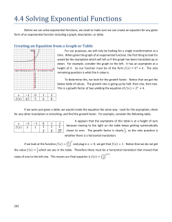 4.4 Solving Exponential Functions