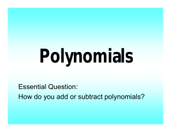 adding and subtracting Polynomials