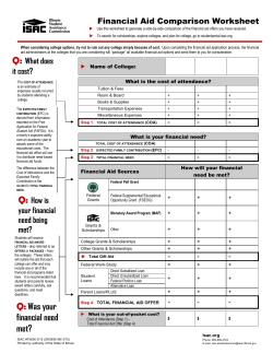 Financial Aid Comparison Worksheet