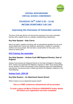 Key Note Speaker - Kate Cairns KCA Training: Our associates Key