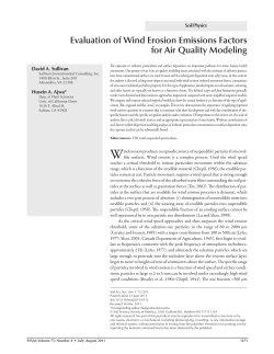Evaluation of Wind Erosion Emissions Factors for Air Quality Modeling