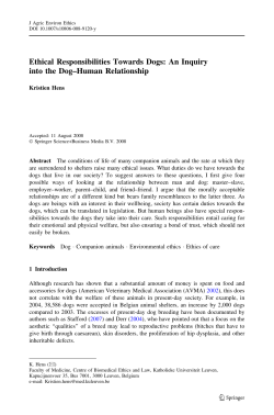 Ethical Responsibilities Towards Dogs: An Inquiry into the Dog